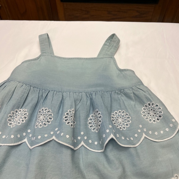 NWT Tucker & Tate Girls Sz. 8 Distressed, Light Blue, Tiered Denim Fabric Top. - Picture 5 of 12